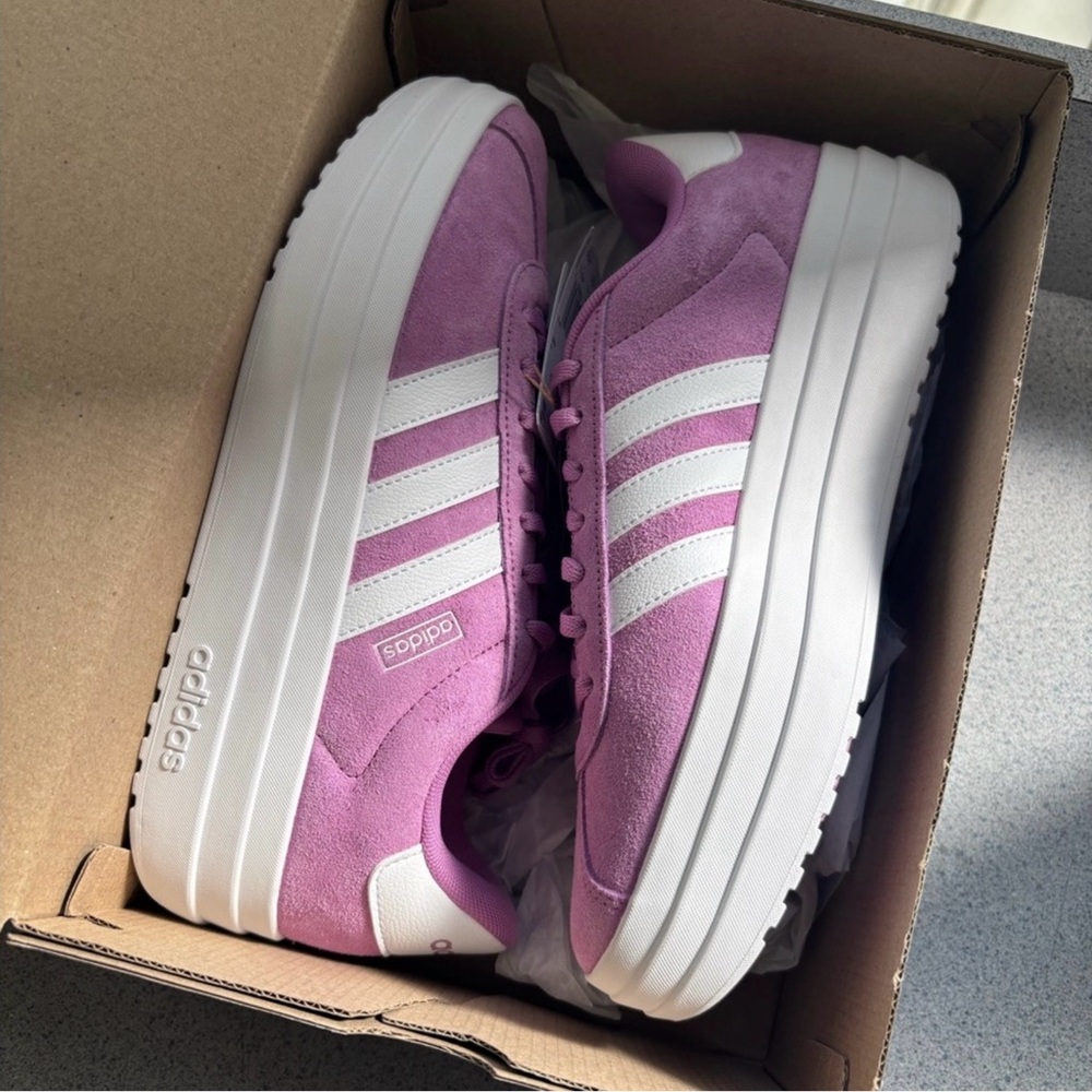 💜NWT Adidas VL Court Bold Platform Sneakers Shoes Light Purple Lavender 6.5💜